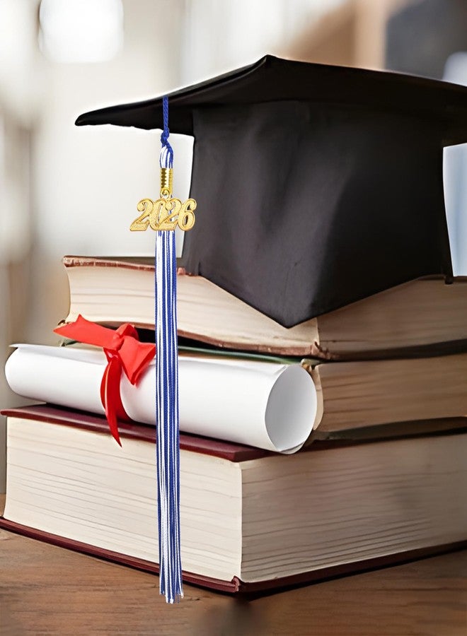 Nelisylux 2026 Tassel Graduation, Blue and White Graduation Tassel, 2026 Tassel Charms for Graduations Cap Decorations, Tassels Memorial Grad Cords for College High School Graduate Hat Ceremonies Accessories - Image 4